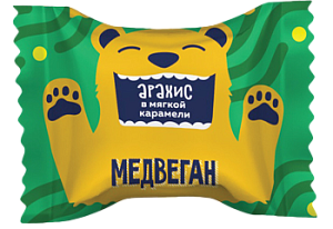 Конфета Арахис в мягкой карамели Медвеган